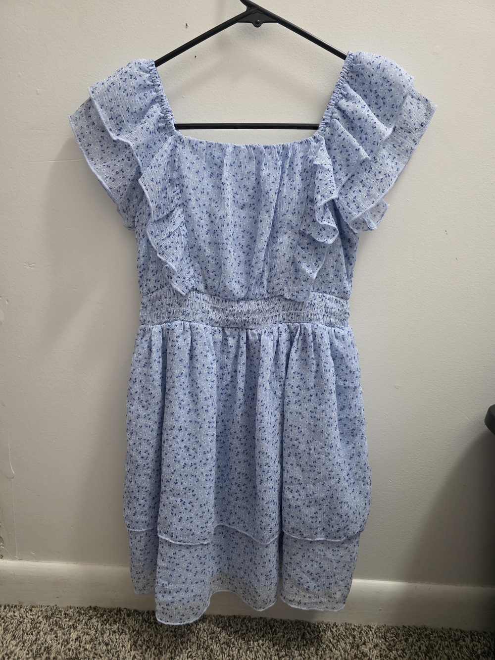 Cat & Jack Light Blue Floral Ruffle Summer Dress